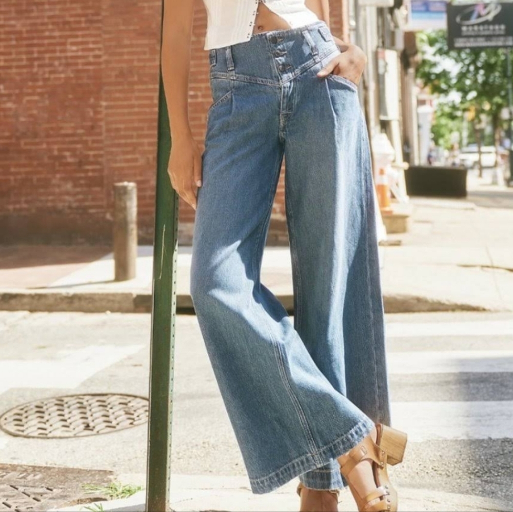 Free People Super Sweeper Flare Leg Jean